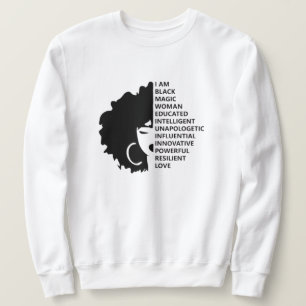 Svart historikmånad Afro Woman African American Lång Ärmad Tröja