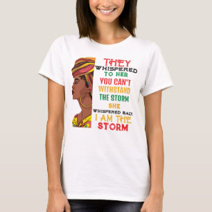 Svart historikmånad är jag stormen stark afrikan t shirt