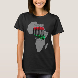 Svart historikmånad BHM Afro-Pride Hand Fist Black T Shirt