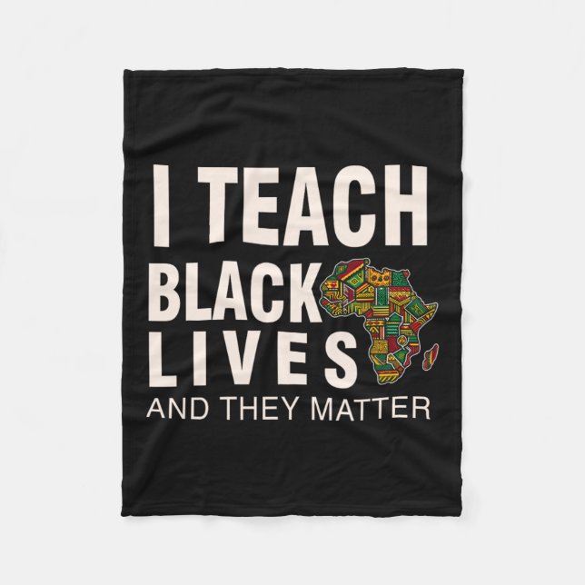 Svart historikmånad Blm I Teach Black Lives och Fleecefilt (Framsidan)