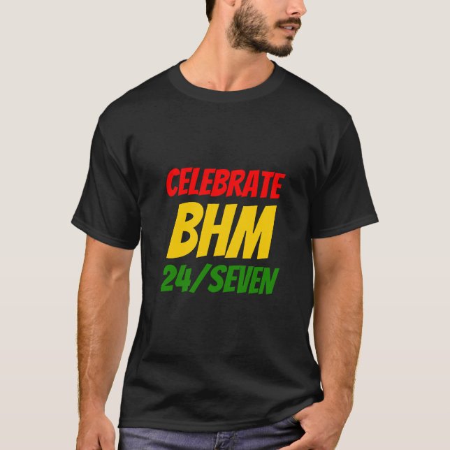 Svart historikmånad CELEBRATE BHM 24/SJU T Shirt (Framsida)