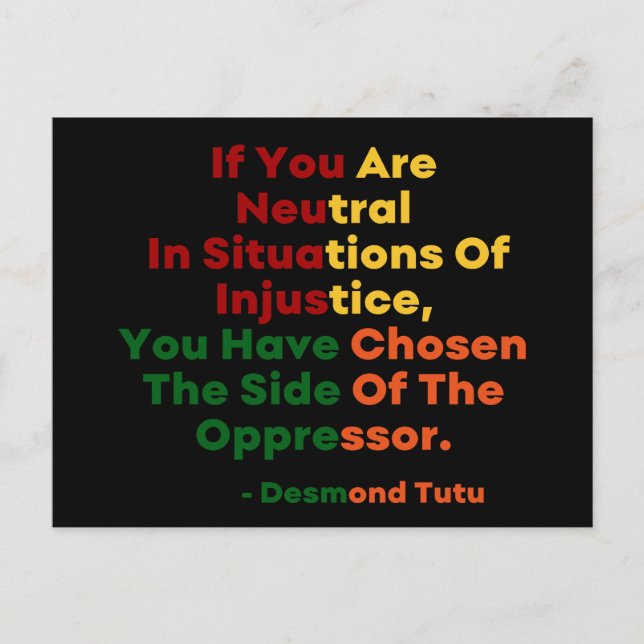 Svart historikmånad - Desmond Tutu Vykort (Framsida)