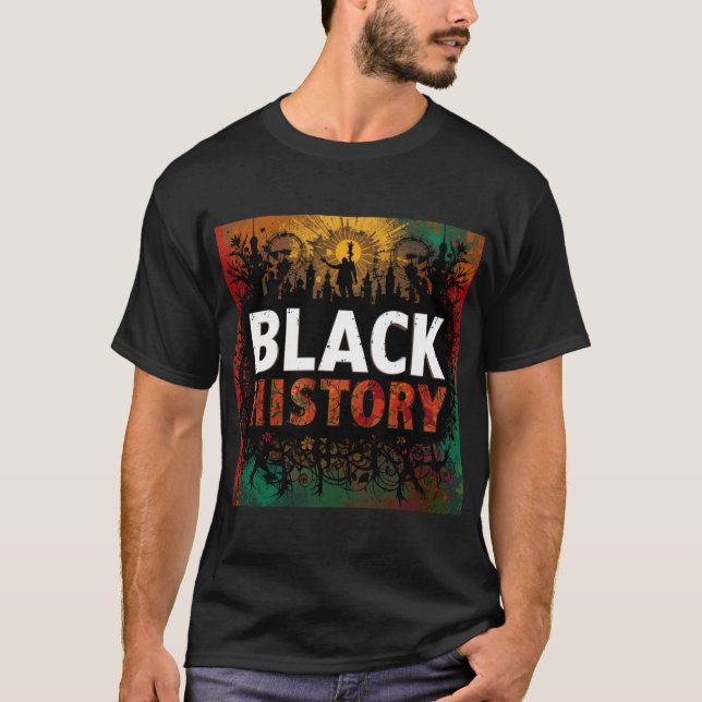 Svart historikmånad - enhet i Färg T Shirt (Framsida)