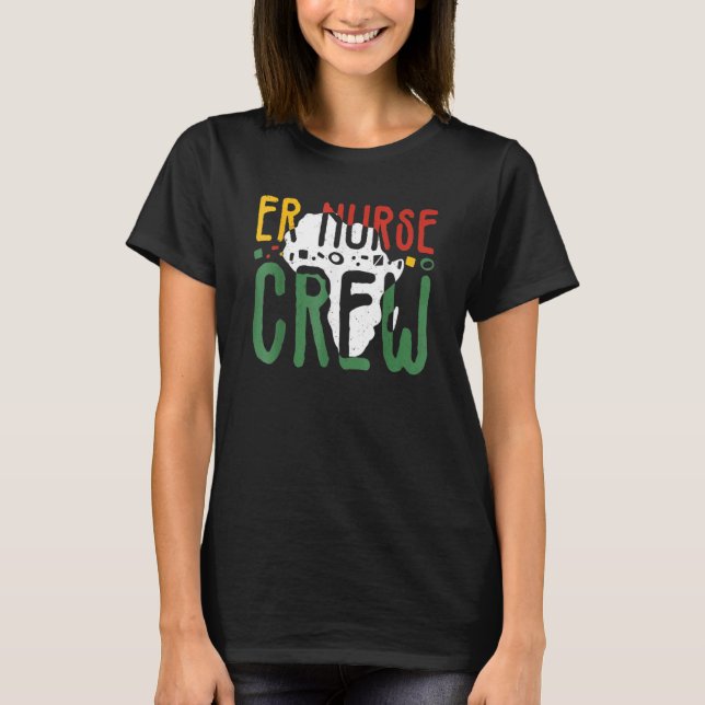 Svart historikmånad ER Nurse Crew African Emergenc T Shirt (Framsida)