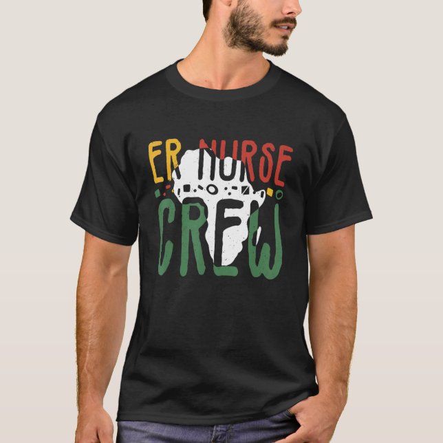 Svart historikmånad ER Nurse Crew African Emergenc T Shirt (Framsida)