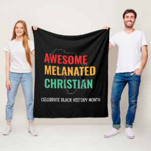 Svart historikmånad Fantastisk Melanated Christian Fleecefilt