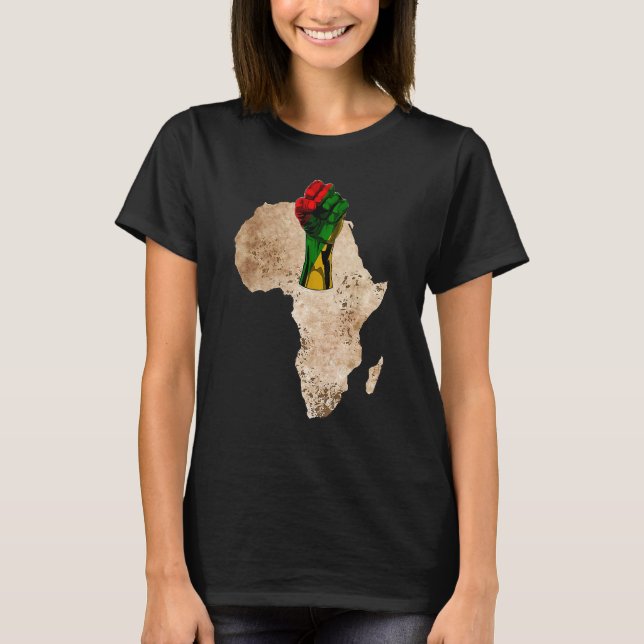 Svart historikmånad Fist African Afro Pride Women T Shirt (Framsida)