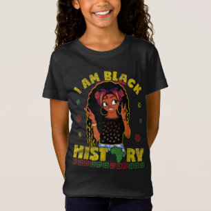 Svart historikmånad flickor afrikansk kvinna Afro T Shirt