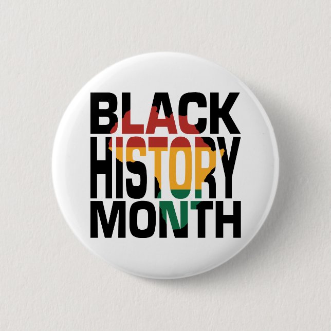 Svart historikmånad för 18:e världshistorien knapp (Framsida)
