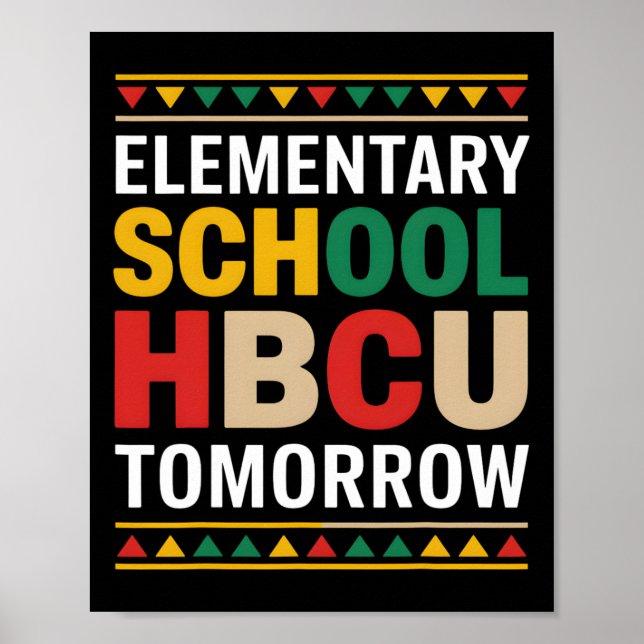 Svart historikmånad, grundskola Hbcu Tomorro Poster (Framsidan)