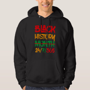 Svart historikmånad hoodie