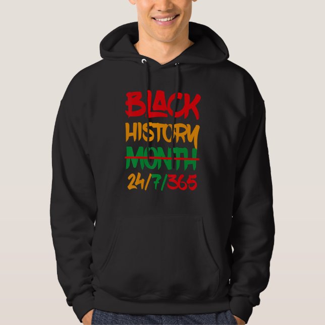 Svart historikmånad hoodie (Framsida)