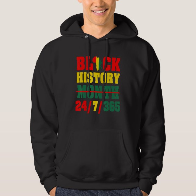 Svart historikmånad hoodie (Framsida)
