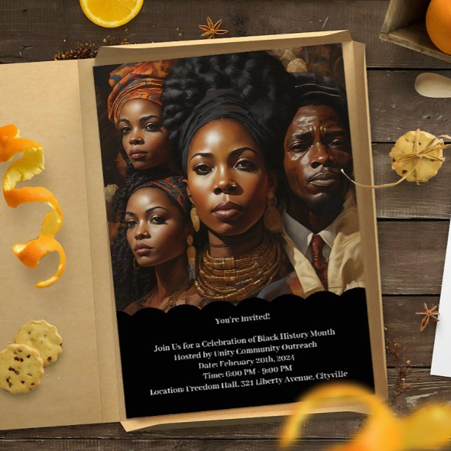 Svart historikmånad, inbjudan till Firande i Brev (Black History Month Celebration Invitation, black history month, african american, black history)