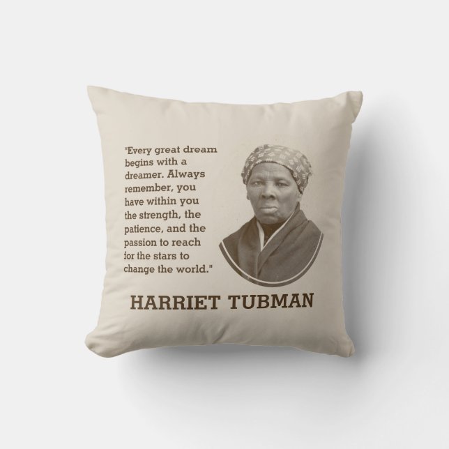 Svart historikmånad inspirationell HARRIET TUBMAN Kudde (Framsida)