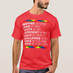 Svart historikmånad Inspire som Michelle Obama T Shirt
