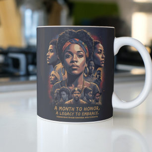 Svart historikmånad kaffemugg
