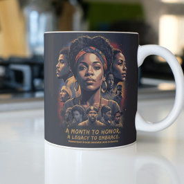 Svart historikmånad kaffemugg