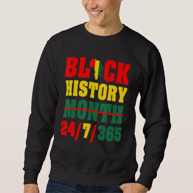 Svart historikmånad lång ärmad tröja (Framsida)