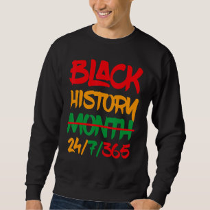 Svart historikmånad lång ärmad tröja