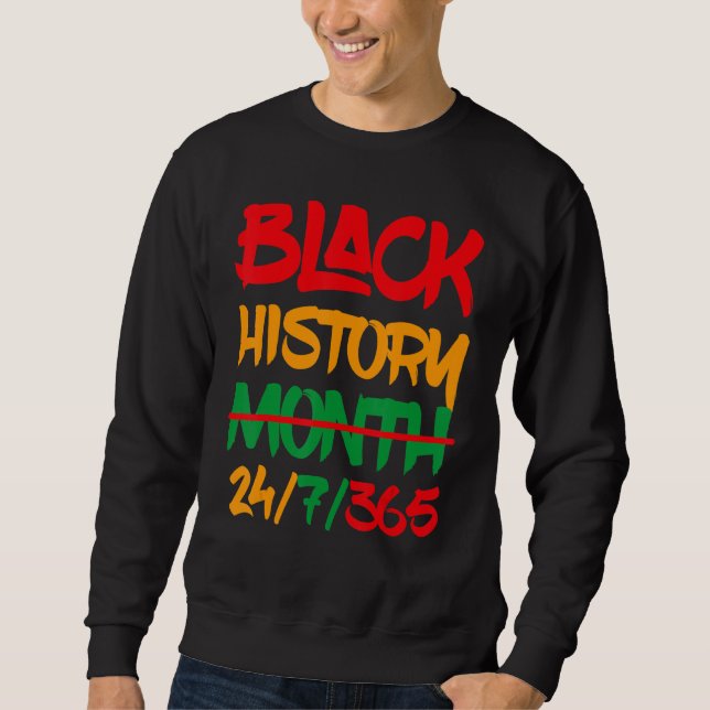Svart historikmånad lång ärmad tröja (Framsida)