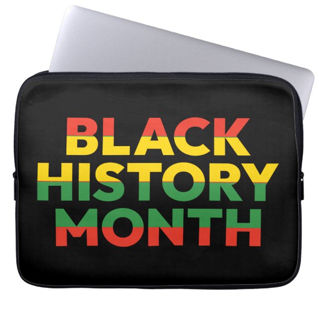 Svart historikmånad Laptop sleeve 13 tum (Framsidan)