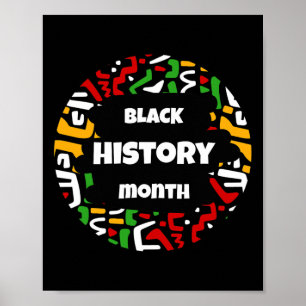 Svart historikmånad med afrikansk Karta Flagga för Poster