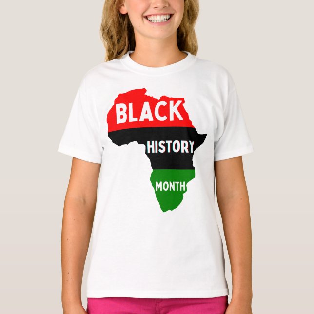 Svart historikmånad Melanin Boys Girls Kids T Shirt (Framsida)