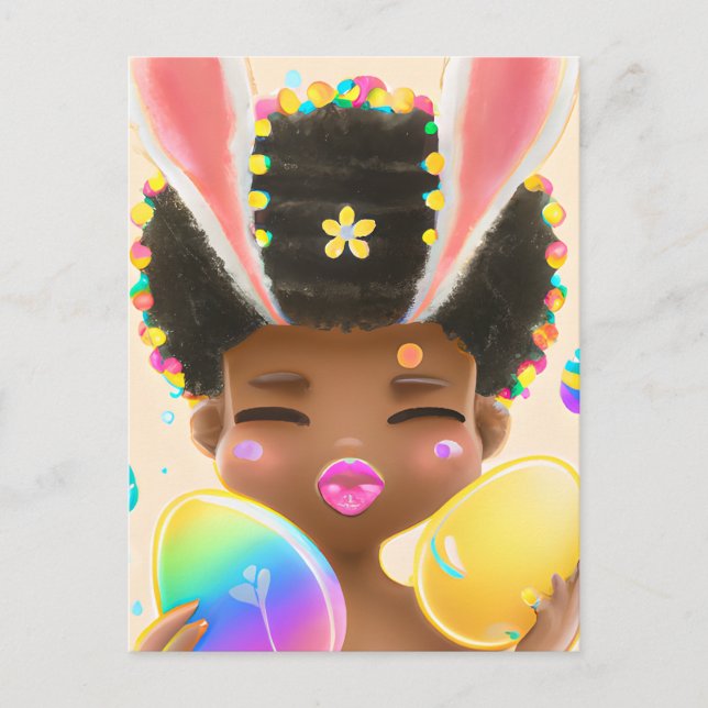 Svart historikmånad Melanin Girl Magic Sista Helg Vykort (Framsida)