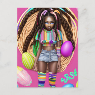 Svart historikmånad Melanin Girl Magic Sista Vykort