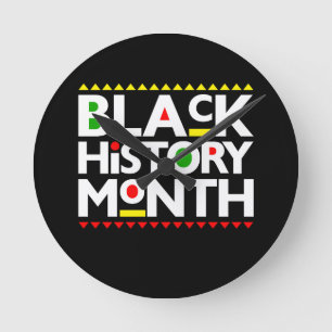 Svart historikmånad Melanin Kung Sista Bruh Rund Klocka