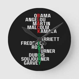 Svart historikmånad Melanin Kung Sista Bruh Rund Klocka