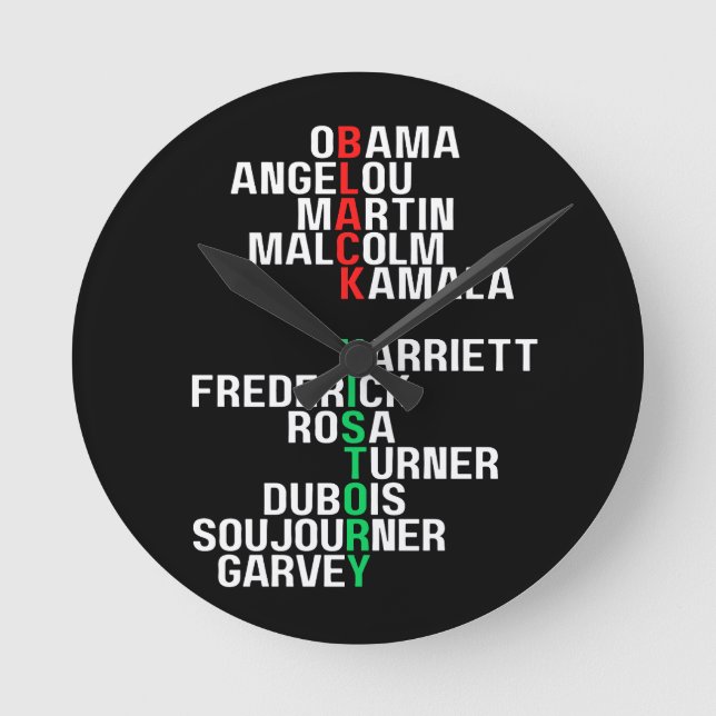 Svart historikmånad Melanin Kung Sista Bruh Rund Klocka (Framsida)