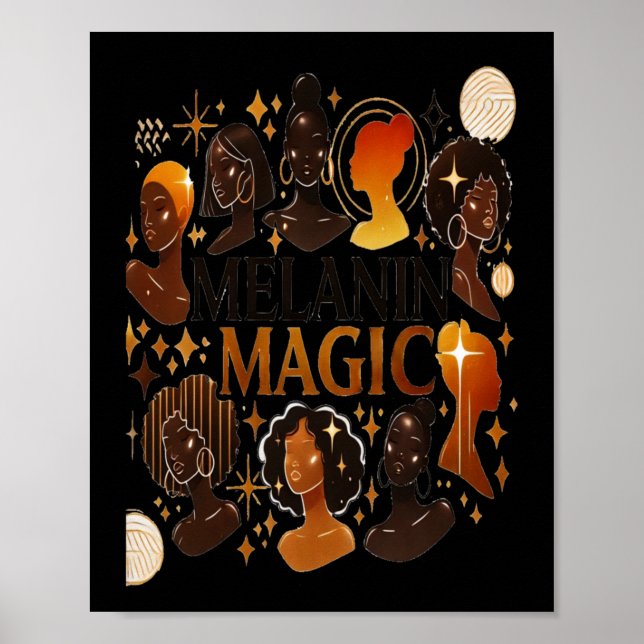 Svart historikmånad - Melanin Magic Sticker Poster (Framsidan)
