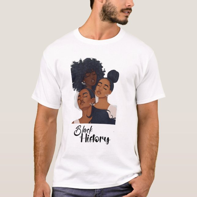 Svart historikmånad Melanin Queens T Shirt (Framsida)