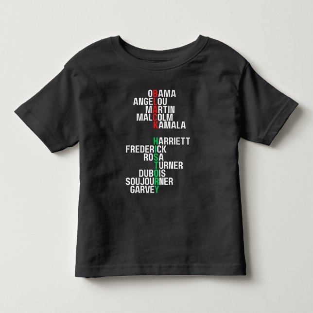 Svart historikmånad Melanin Småbarn Kid Boys Girls T Shirt (Framsida)