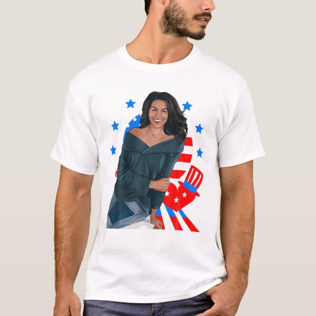 Svart historikmånad Michelle Obamas president T Shirt (Framsida)