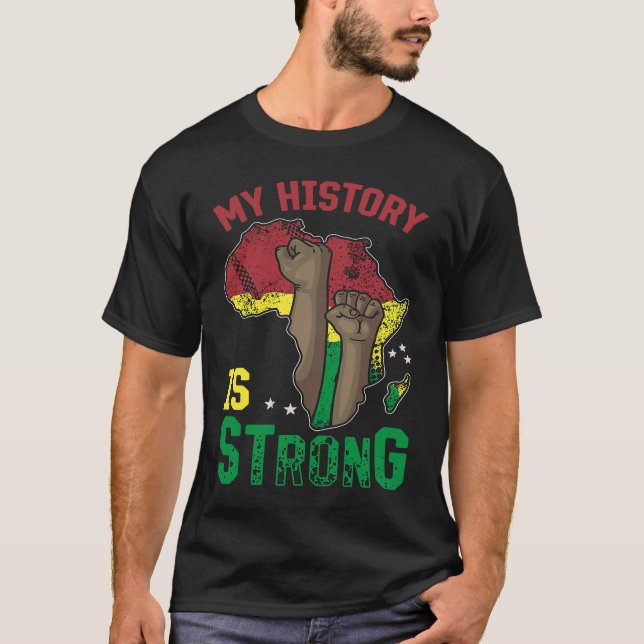 Svart historikmånad Min historia är stark T Shirt (Framsida)