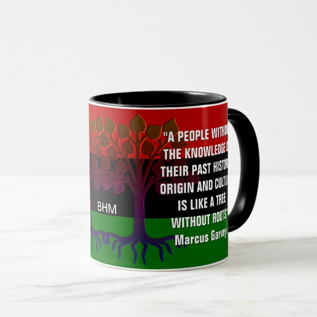 Svart historikmånad MONOGRAM Marcus Garvey Quote Mugg (Framsida höger)