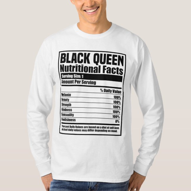 Svart historikmånad Näringsfenomen, svart drottnin T Shirt (Framsida)