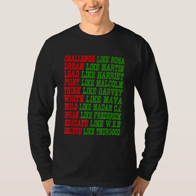 Svart historikmånad, Pride, svarta strömledare T Shirt (Framsida)