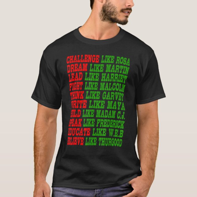 Svart historikmånad, Pride, svarta strömledare T Shirt (Framsida)