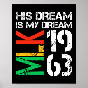 Svart historikmånad Pridet Mlk 1963, hans dröm är  Poster