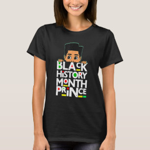 Svart historikmånad prins Melanin Son Boy Småbarn T Shirt