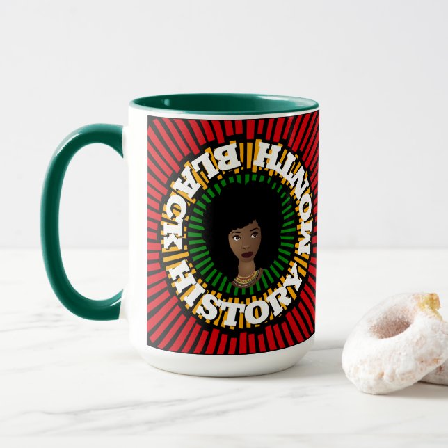 Svart historikmånad, raderna Sol, svarta kvinnor Mugg (Med munk)