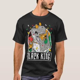 Svart historikmånad Rex Dinosaur Black Kung Dino B T Shirt