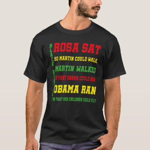 Svart historikmånad Rosa Sat så Martin kan gå T Shirt