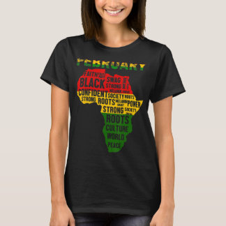 Svart historikmånad Shirt African Karta Färg_1 T