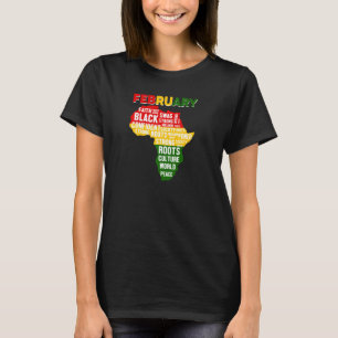 Svart historikmånad Shirt African Karta feb Proud T