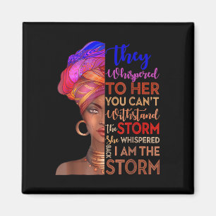 Svart historikmånad Shirt African Woman Afro Jag ä Magnet
